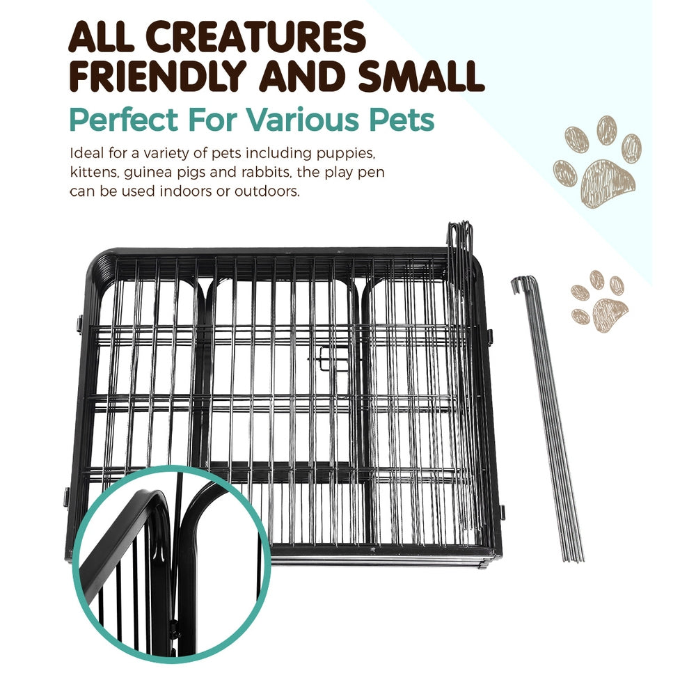 Pet Playpen Dog Puppy 8 Panel Exercise Cage Enclosure Fence 80x60cm Homecoze