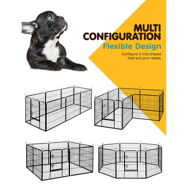 Pet Playpen Dog Puppy 8 Panel Exercise Cage Enclosure Fence 80x80cm Homecoze