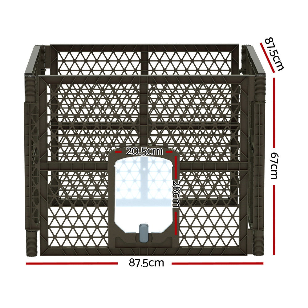 Pet Playpen Dog Puppy Enclosure 4 Panel Fence Plastic Play Pen Foldable Homecoze