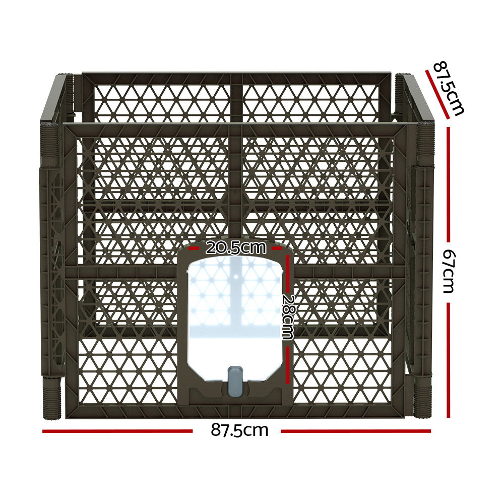 Pet Playpen Dog Puppy Enclosure 4 Panel Fence Plastic Play Pen Foldable Homecoze