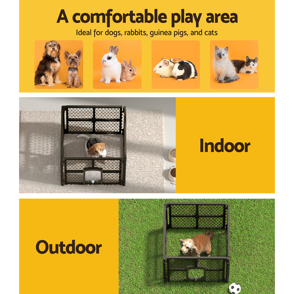 Pet Playpen Dog Puppy Enclosure 4 Panel Fence Plastic Play Pen Foldable Homecoze