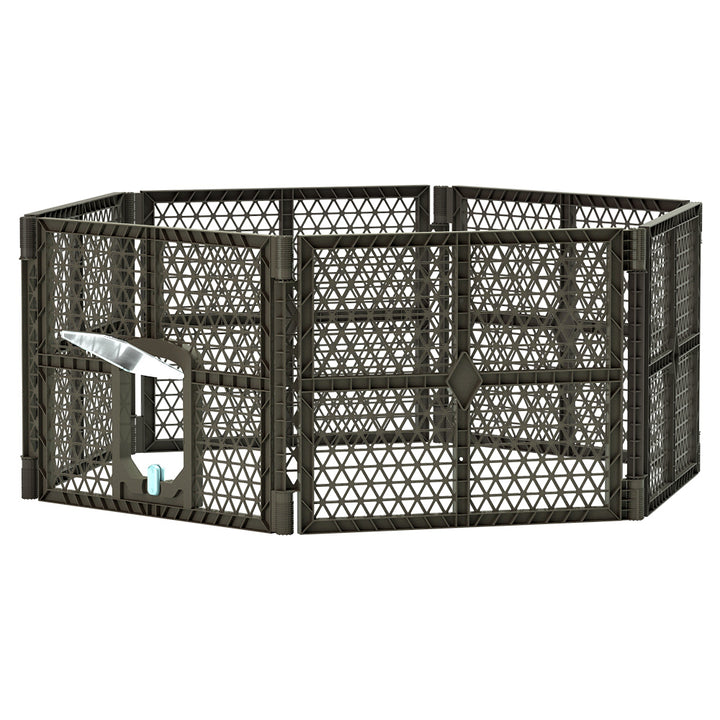 Pet Playpen Dog Puppy Enclosure 6 Panel Fence Plastic Play Pen Foldable Homecoze