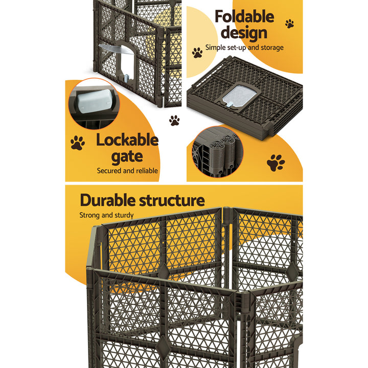 Pet Playpen Dog Puppy Enclosure 6 Panel Fence Plastic Play Pen Foldable Homecoze