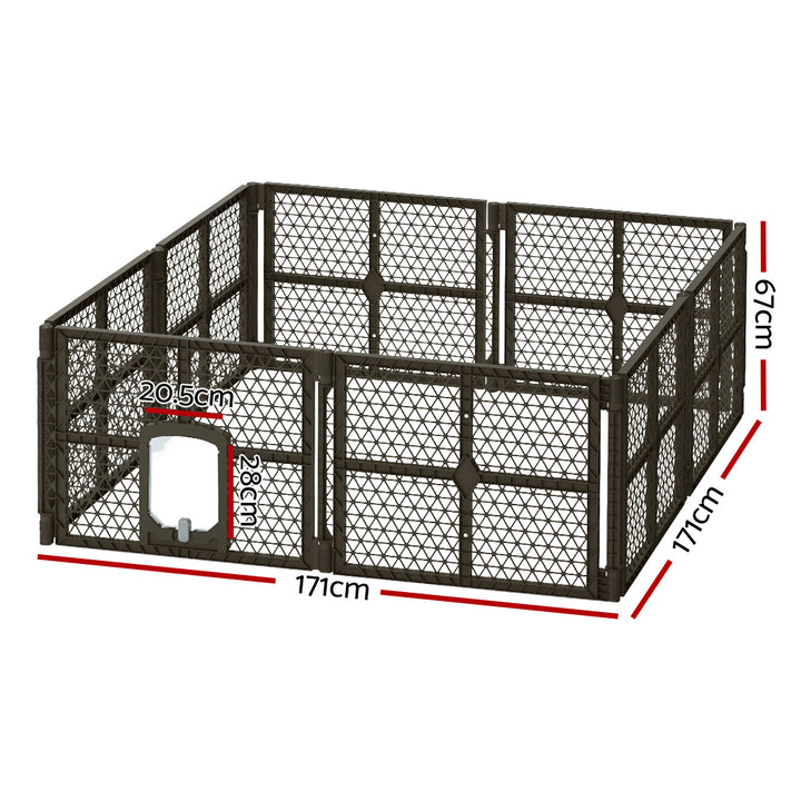 Pet Playpen Dog Puppy Enclosure 8 Panel Fence Plastic Play Pen Foldable Homecoze