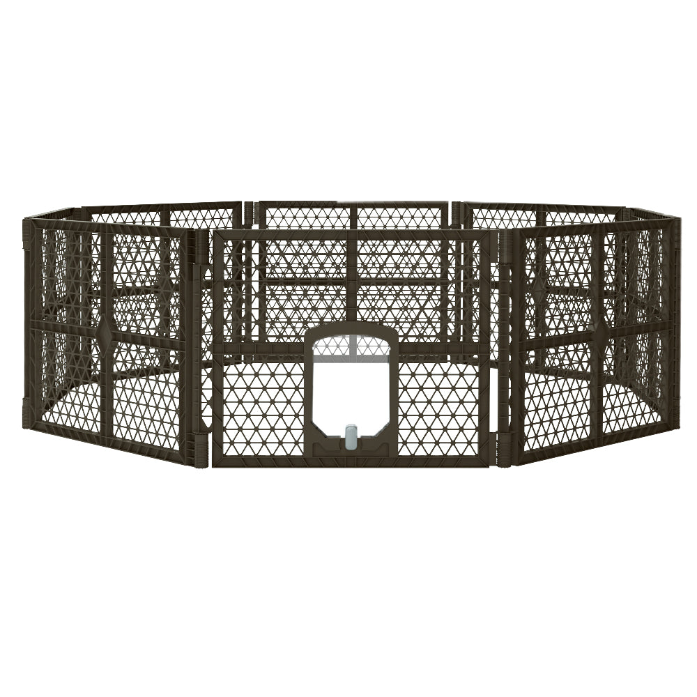 Pet Playpen Dog Puppy Enclosure 8 Panel Fence Plastic Play Pen Foldable Homecoze