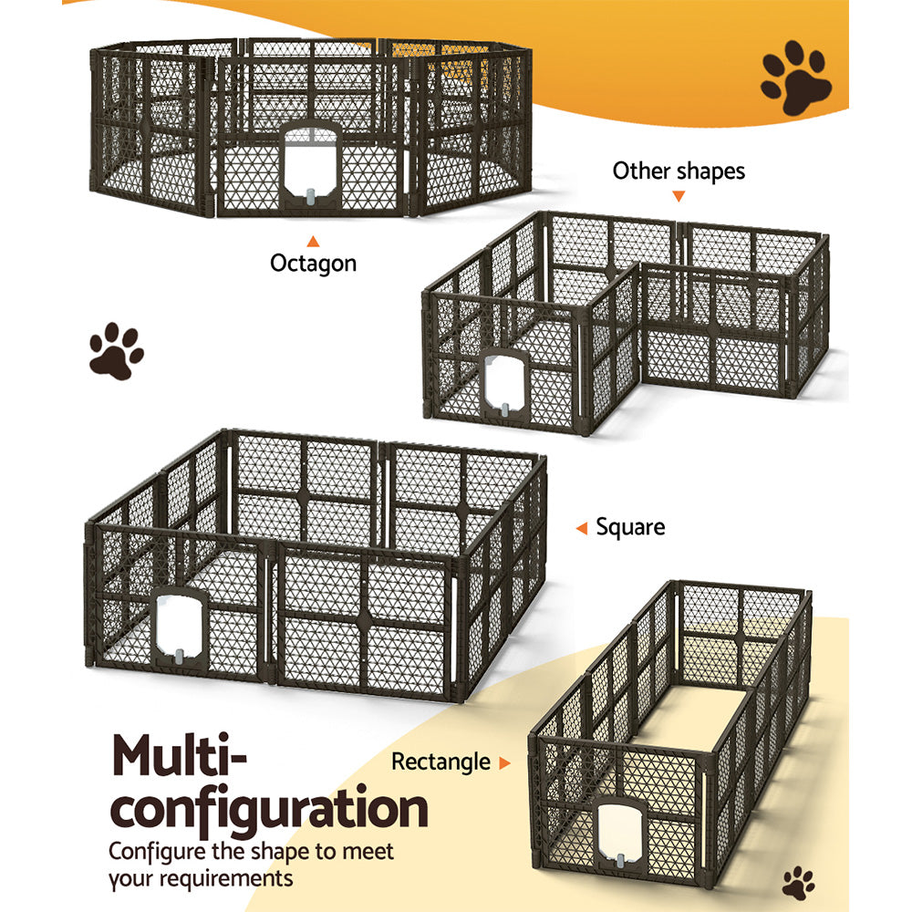 Pet Playpen Dog Puppy Enclosure 8 Panel Fence Plastic Play Pen Foldable Homecoze