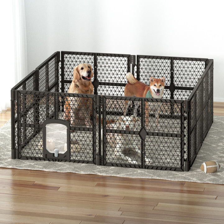 Pet Playpen Dog Puppy Enclosure 8 Panel Fence Plastic Play Pen Foldable Homecoze