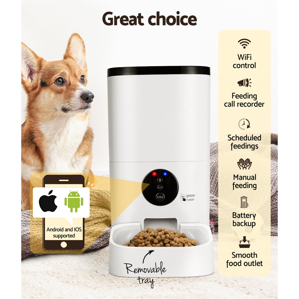 Automatic Pet Feeder 6L Auto Wifi Dog Cat Feeder Smart Food App Control Homecoze