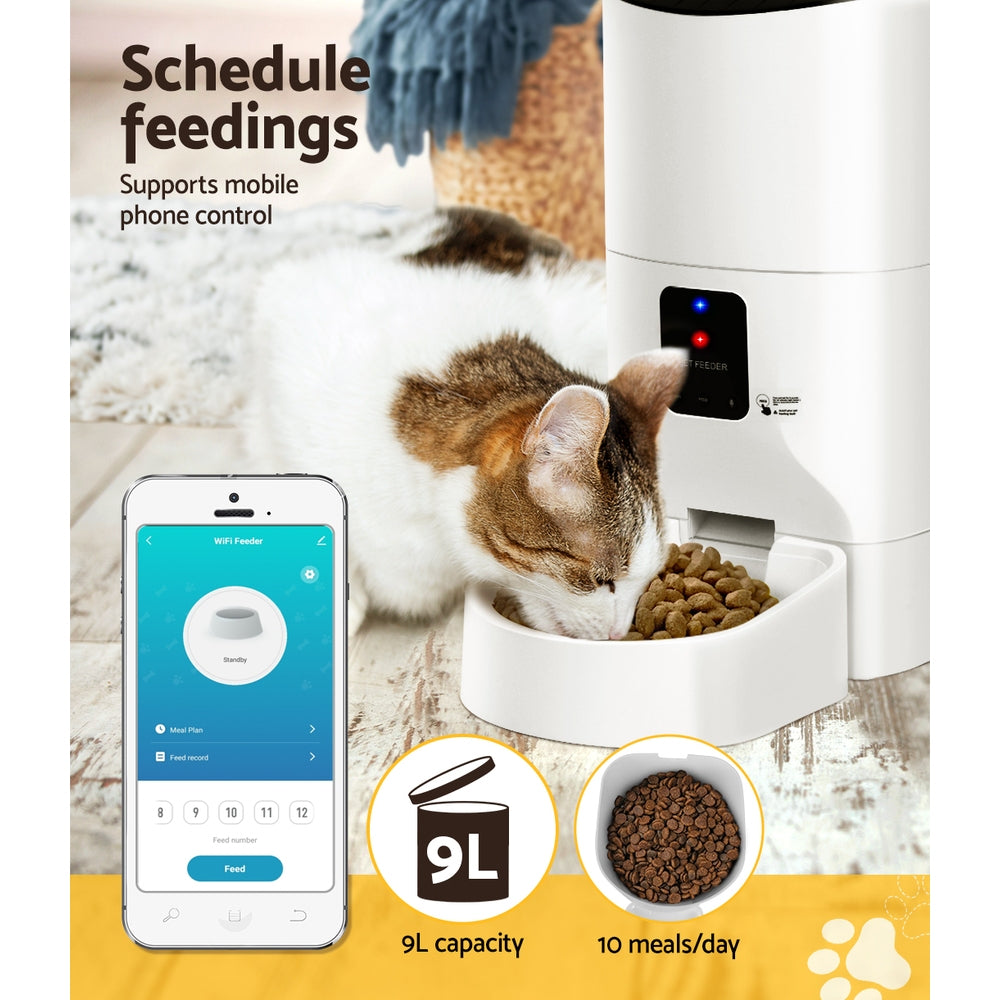 Automatic Pet Feeder 9L Auto Wifi Dog Cat Feeder Smart Food App Control Homecoze