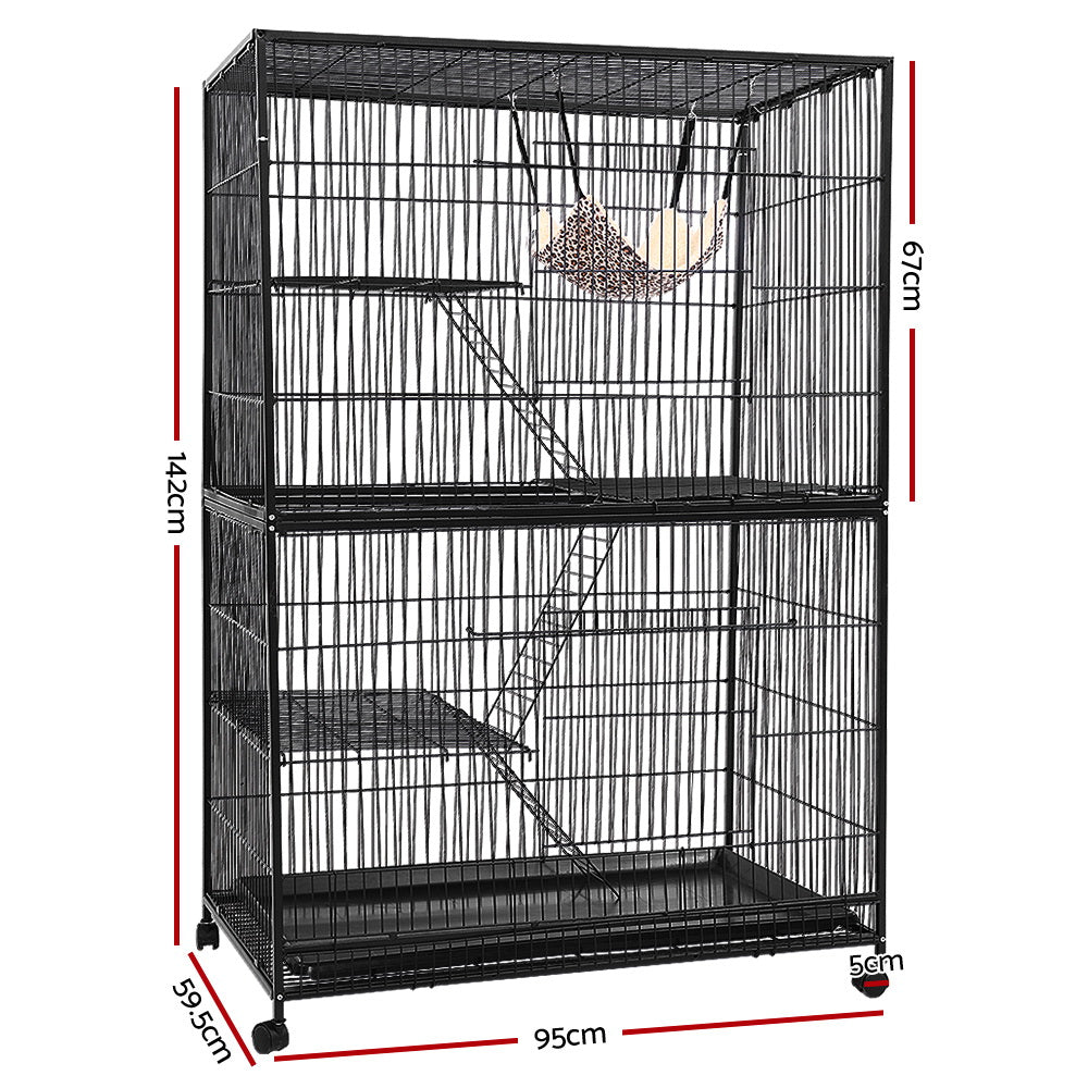Pet Cage for Bird Ferret Rabbit Parrot Aviary Hamster 4 Level 142cm Homecoze
