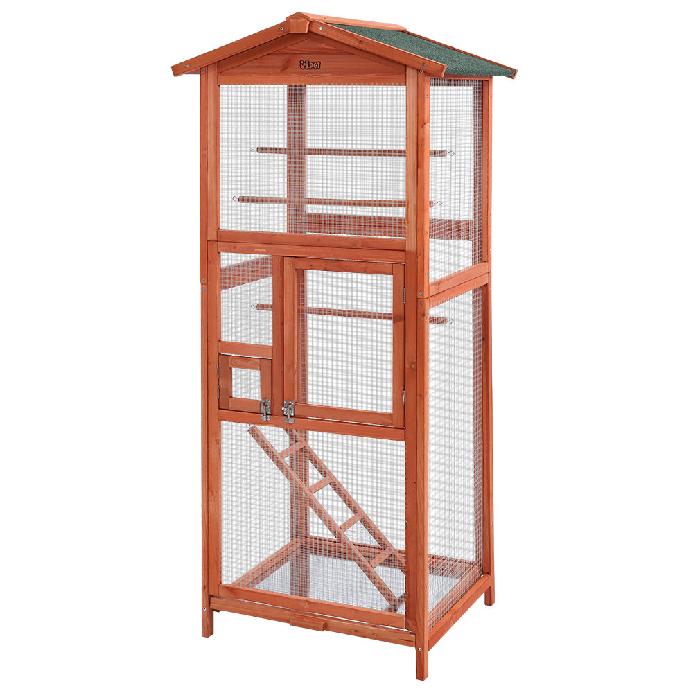 Bird Cage Wooden Pet Cages Aviary Large Carrier Travel Canary Cockatoo Parrot XL Homecoze