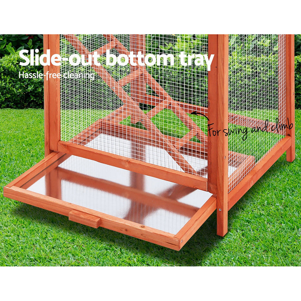 Bird Cage Wooden Pet Cages Aviary Large Carrier Travel Canary Cockatoo Parrot XL Homecoze