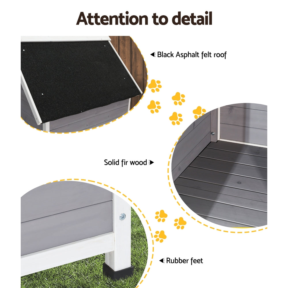 Dog Kennel Large Wooden Pet House 78cm x 89cm x 81cm Homecoze