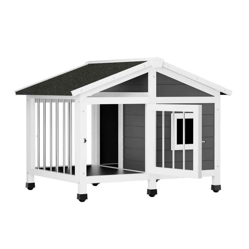 Dog Kennel Large Wooden Pet House Outdoor Puppy Cabin 100cm x 78cm x 75cm - Homecoze