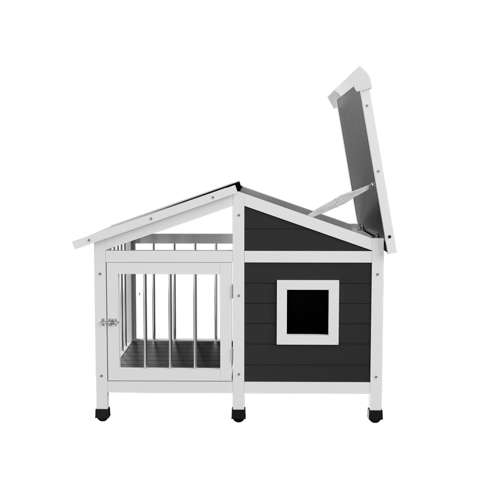 Dog Kennel Large Wooden Pet House Outdoor Puppy Cabin 100cm x 78cm x 75cm - Homecoze