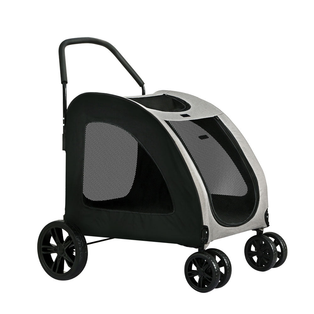 Pet Pram Large Cat or Dog Low Set 4 Wheel Foldable Carrier Stroller Homecoze