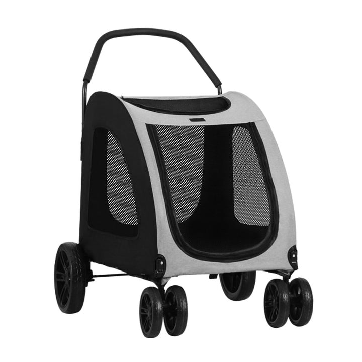 Pet Pram Large Cat or Dog Low Set 4 Wheel Foldable Carrier Stroller Homecoze