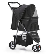 3 Wheel Pet Stroller Fur Baby Pram - Black Homecoze
