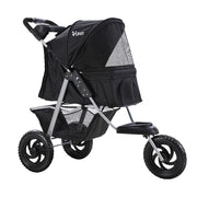 Pet Pram Cat or Dog 3 Wheel Pushchair Foldable Carrier Stroller - Black Homecoze