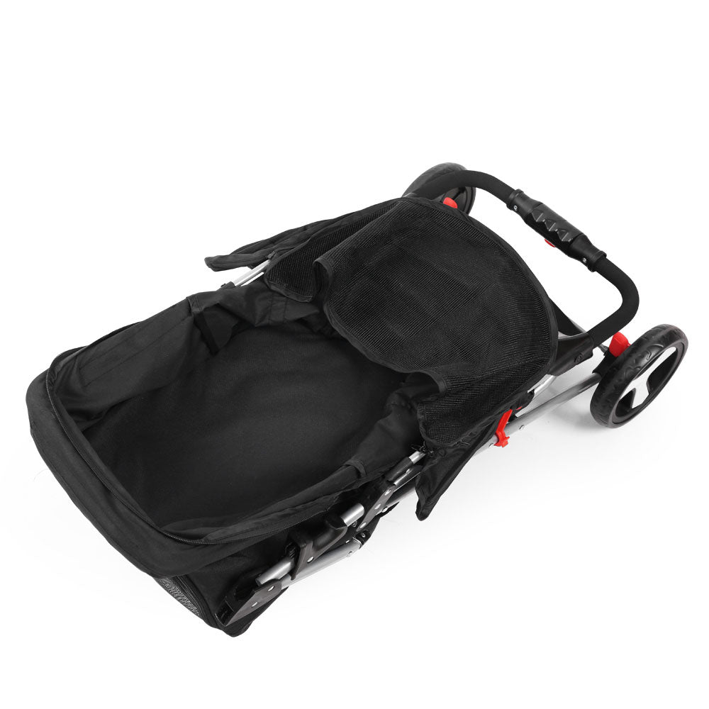 4 Wheel Pet Stroller Fur Baby Pram - Black Homecoze