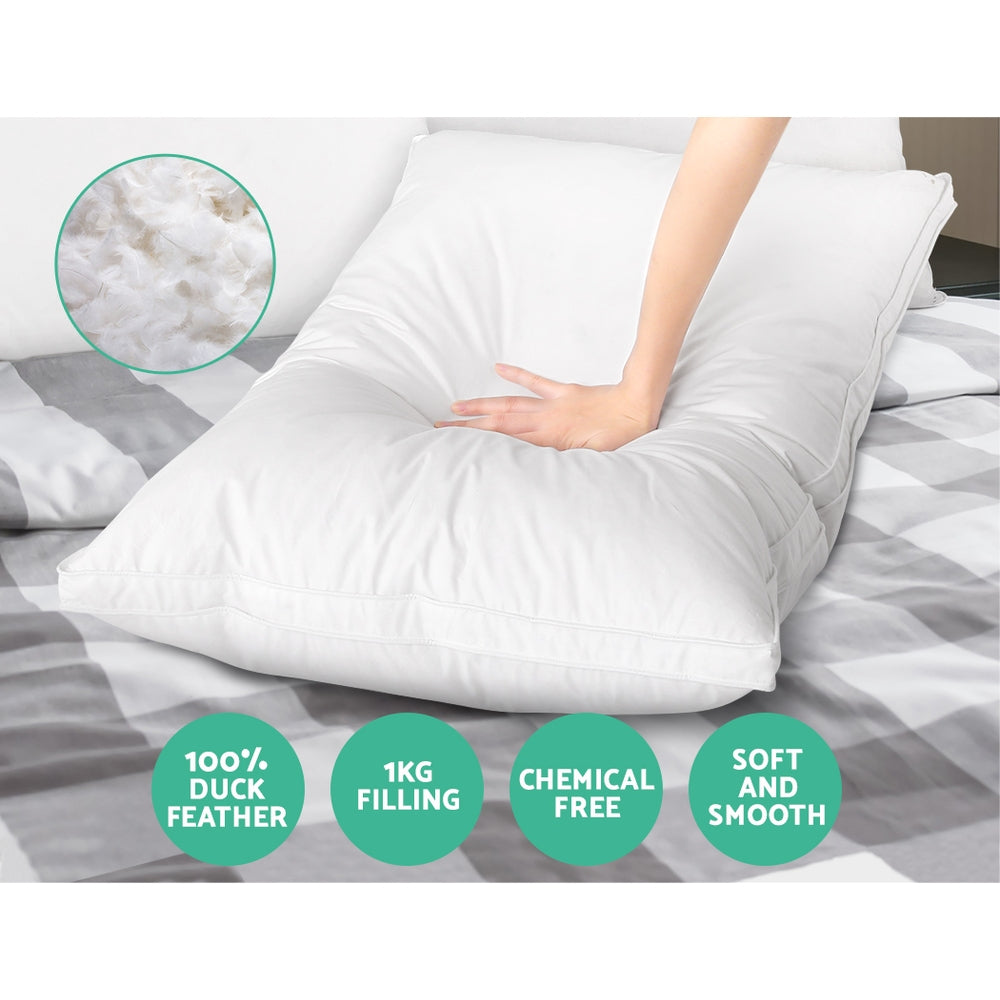 Duck Feather Down Twin Pack Pillow Homecoze