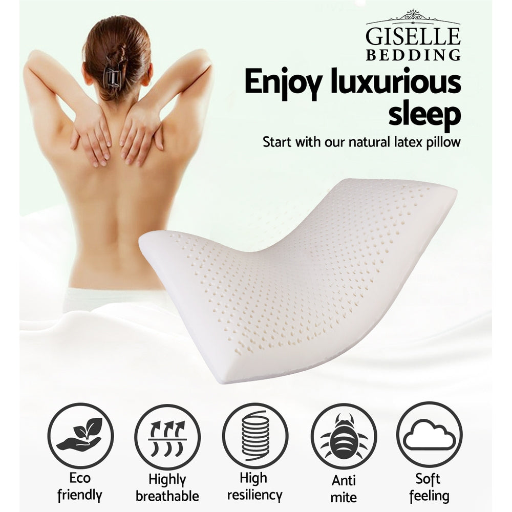 Set of 2 Natural Latex Pillow Homecoze