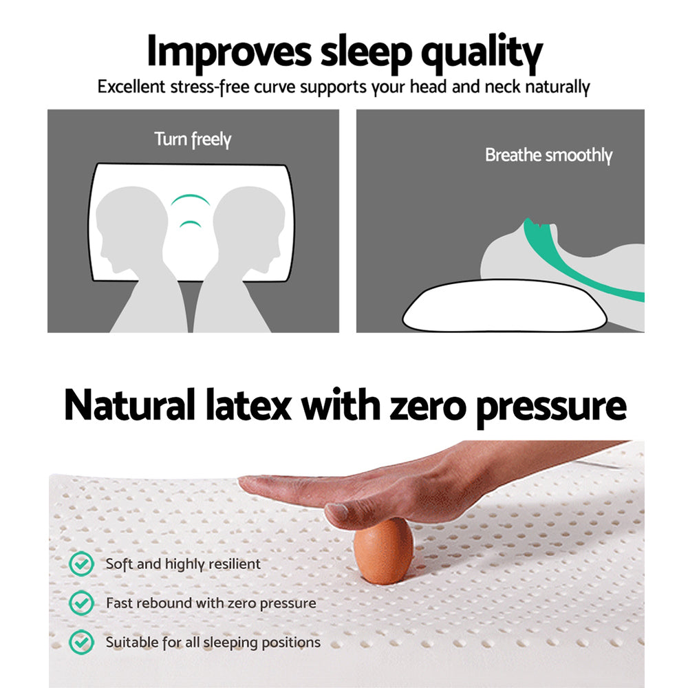 Set of 2 Natural Latex Pillow Homecoze