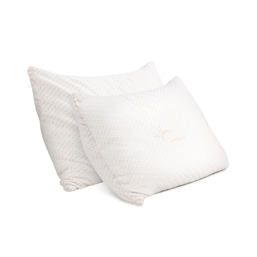 Set of 2 Single Bamboo Memory Foam Pillow Homecoze