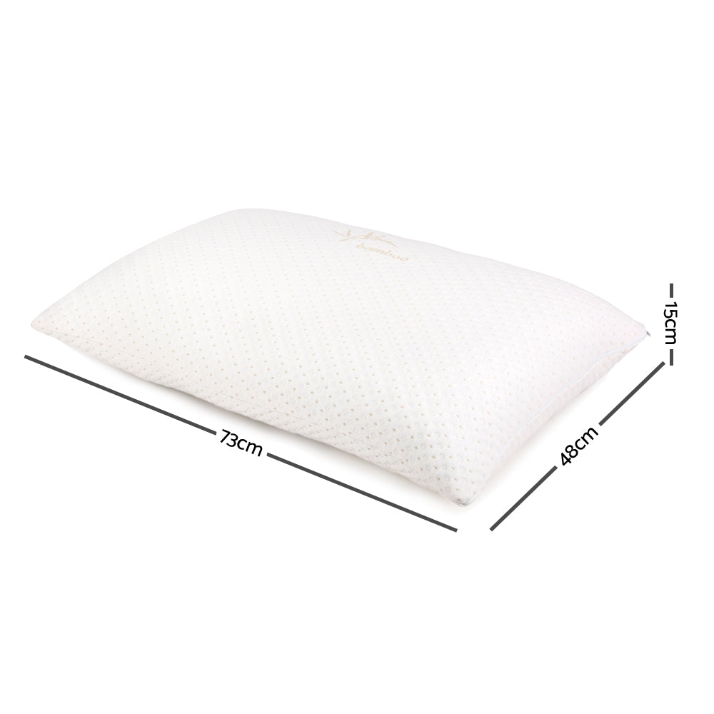 Set of 2 Single Bamboo Memory Foam Pillow Homecoze