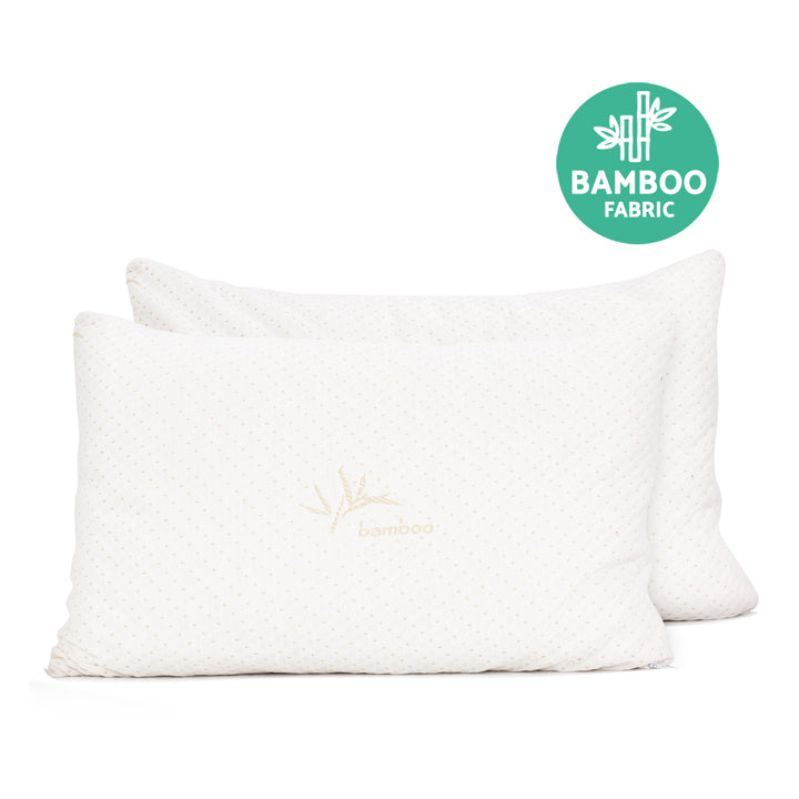 Set of 2 Single Bamboo Memory Foam Pillow Homecoze