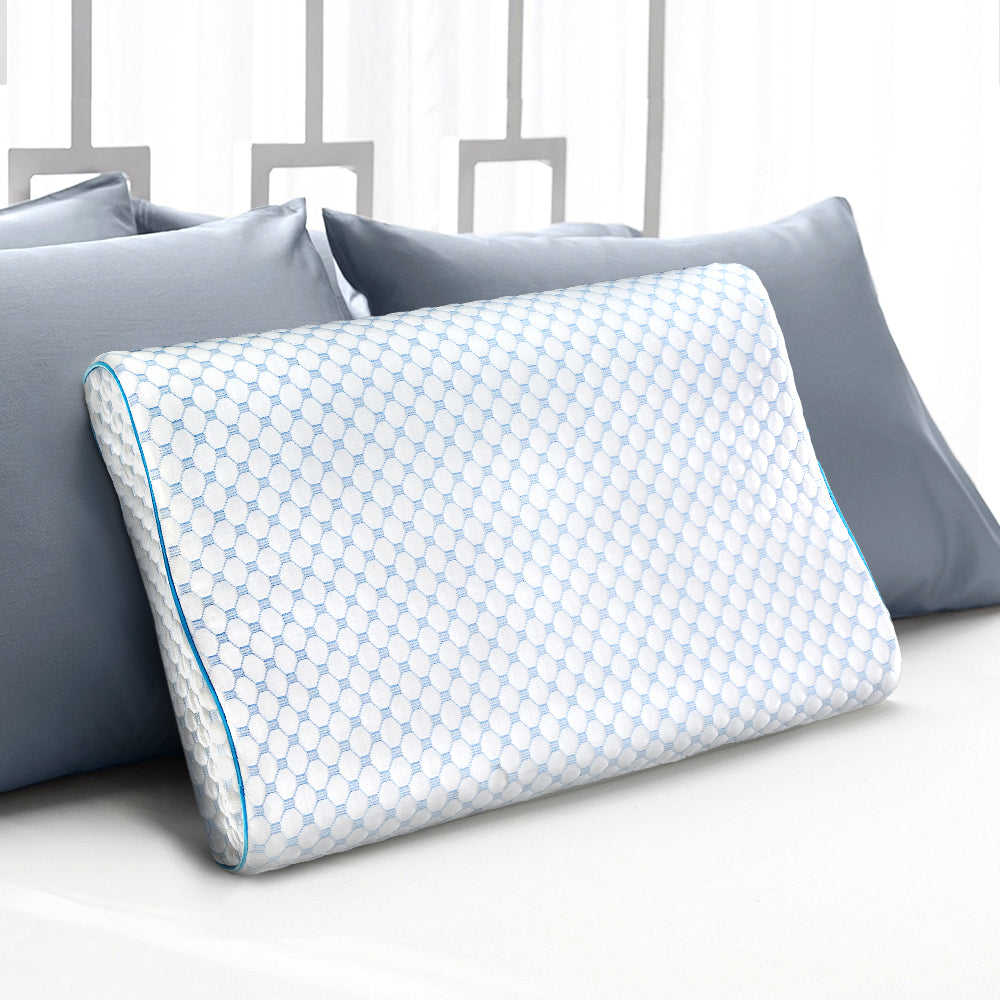 Memory Foam Pillow Ice Silk Cover Contour Pillows Cool Cervical Support Homecoze