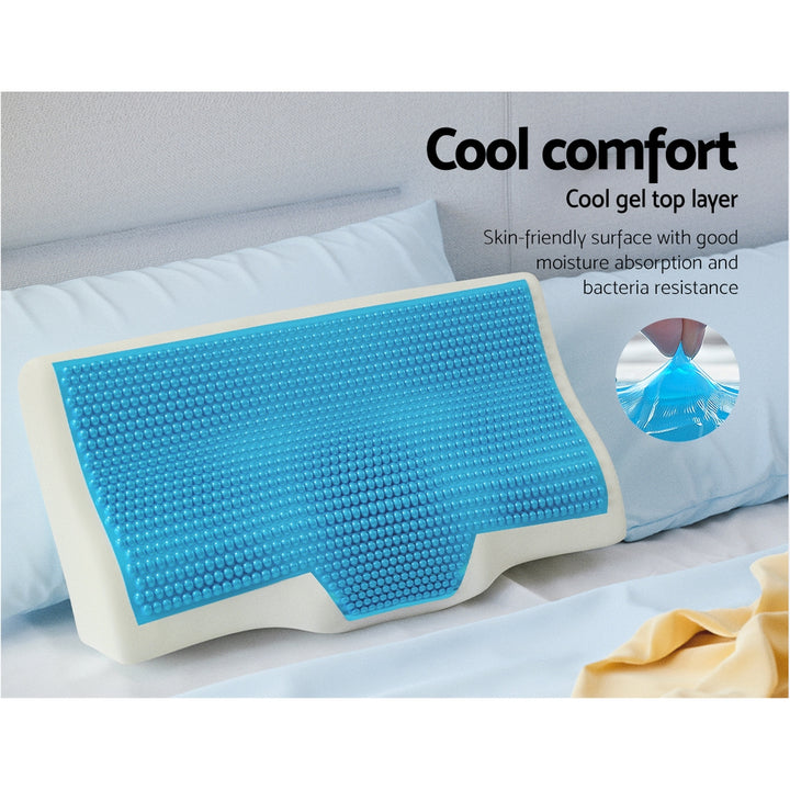 Cool Gel Support Foam Pillow Neck Pillow Contoured Rebound Cushion Homecoze