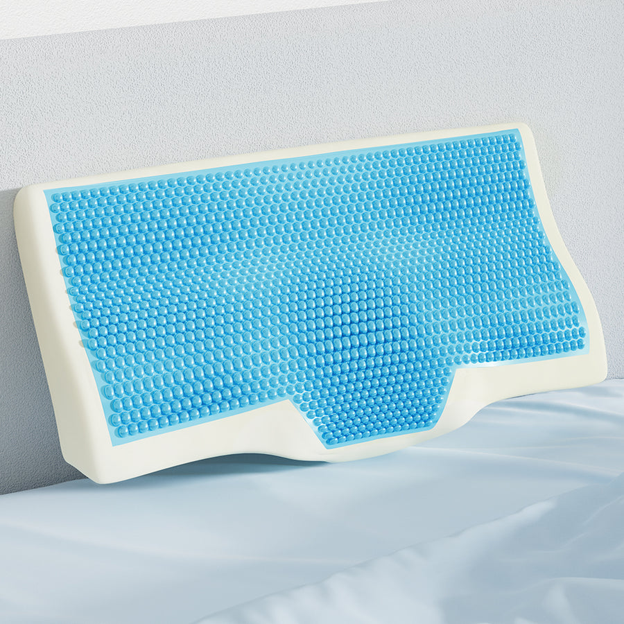 Cool Gel Support Foam Pillow Neck Pillow Contoured Rebound Cushion Homecoze