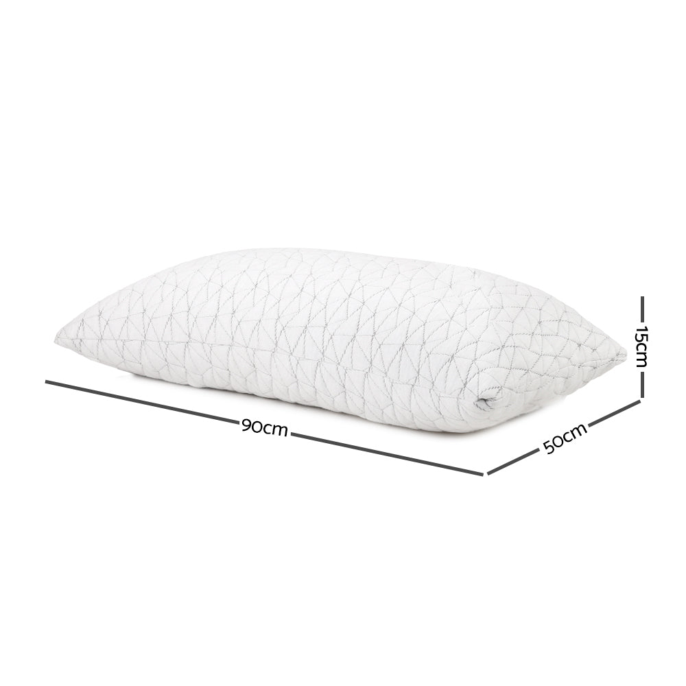 Set of 2 Rayon King Memory Foam Pillow Homecoze