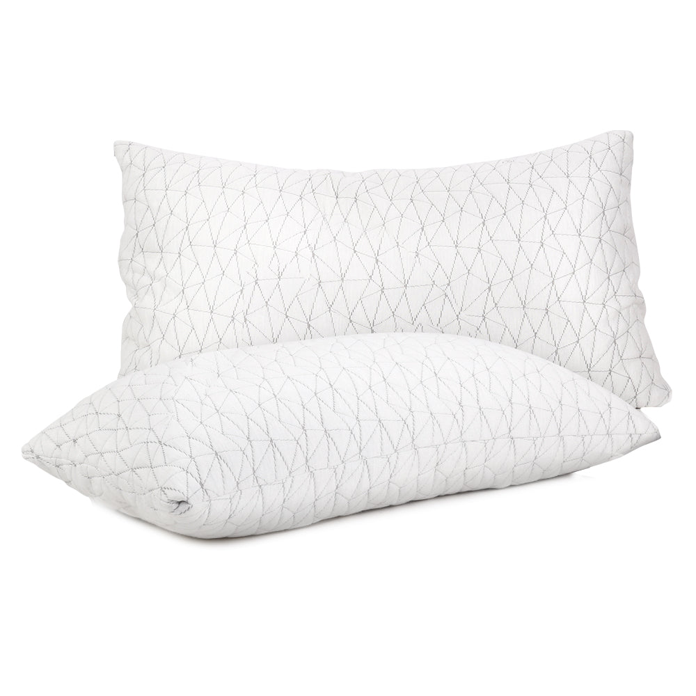 Set of 2 Rayon King Memory Foam Pillow Homecoze