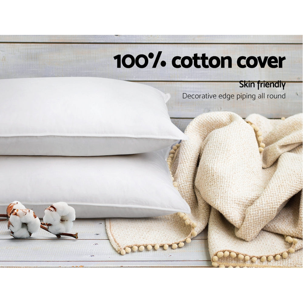 Set of 4 Medium & Firm Cotton Pillows Homecoze