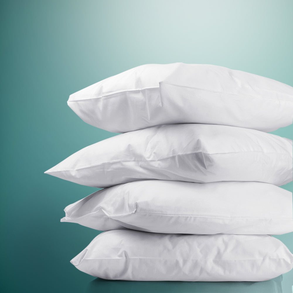 Set of 4 Medium & Firm Cotton Pillows Homecoze
