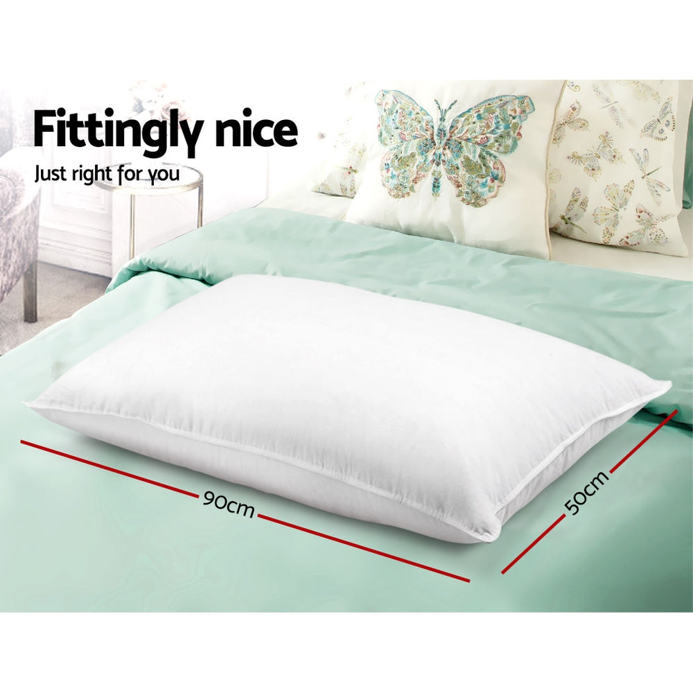 King Size 4 Pack Bed Pillow Medium*2 Firm*2 Microfibre Fiiling Homecoze