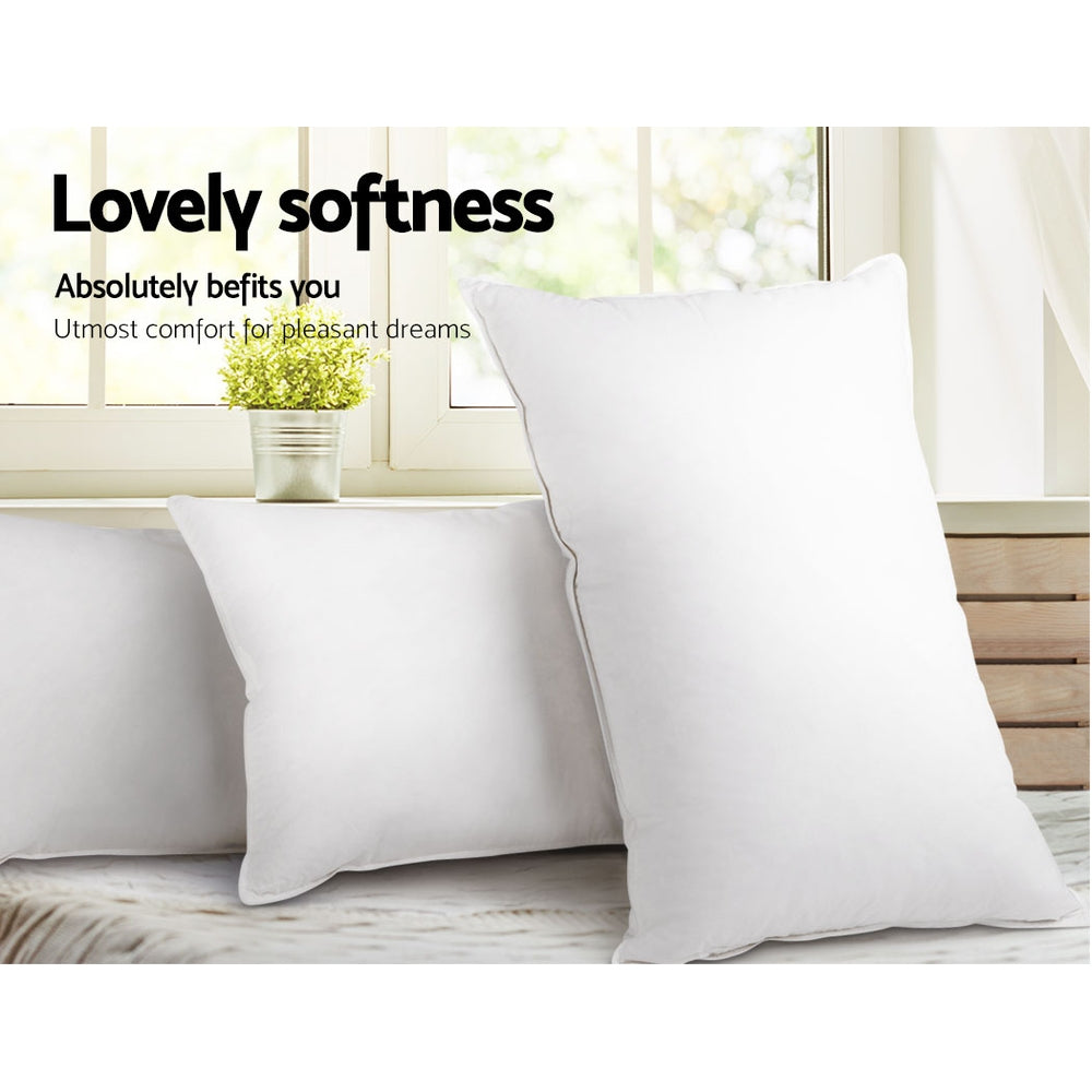 King Size 4 Pack Bed Pillow Medium*2 Firm*2 Microfibre Fiiling Homecoze