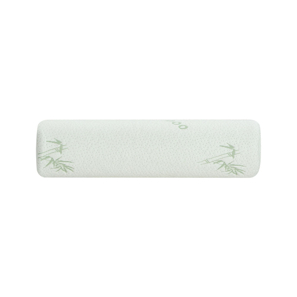 Memory Foam Round Tube Roll Pillow Bamboo Cushion Neck Support Homecoze