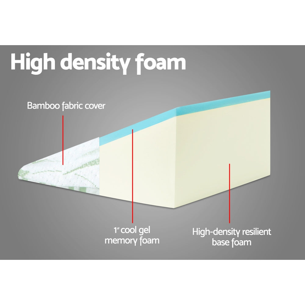 2X Memory Foam Wedge Pillow Neck Back Support with Cover Waterproof Bamboo Homecoze