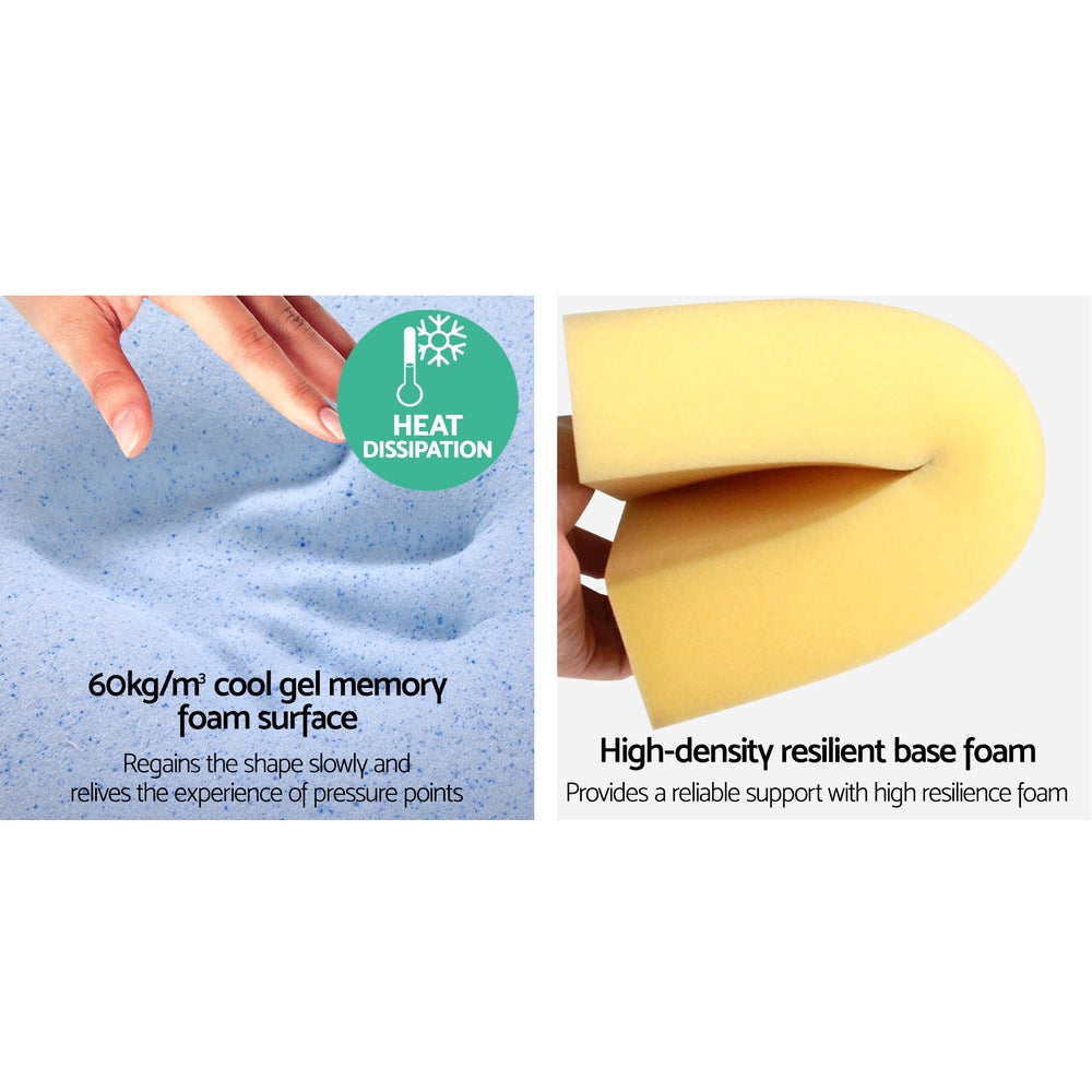 2X Memory Foam Wedge Pillow Neck Back Support with Cover Waterproof Beige Homecoze