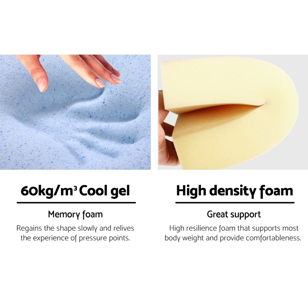 2X Memory Foam Wedge Pillow Neck Back Support with Cover Waterproof Blue Homecoze
