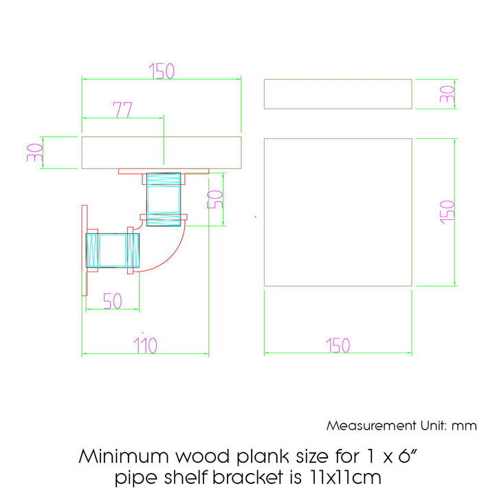 Industrial Series Metal Pipe Wall Shelves Bracket Set Homecoze