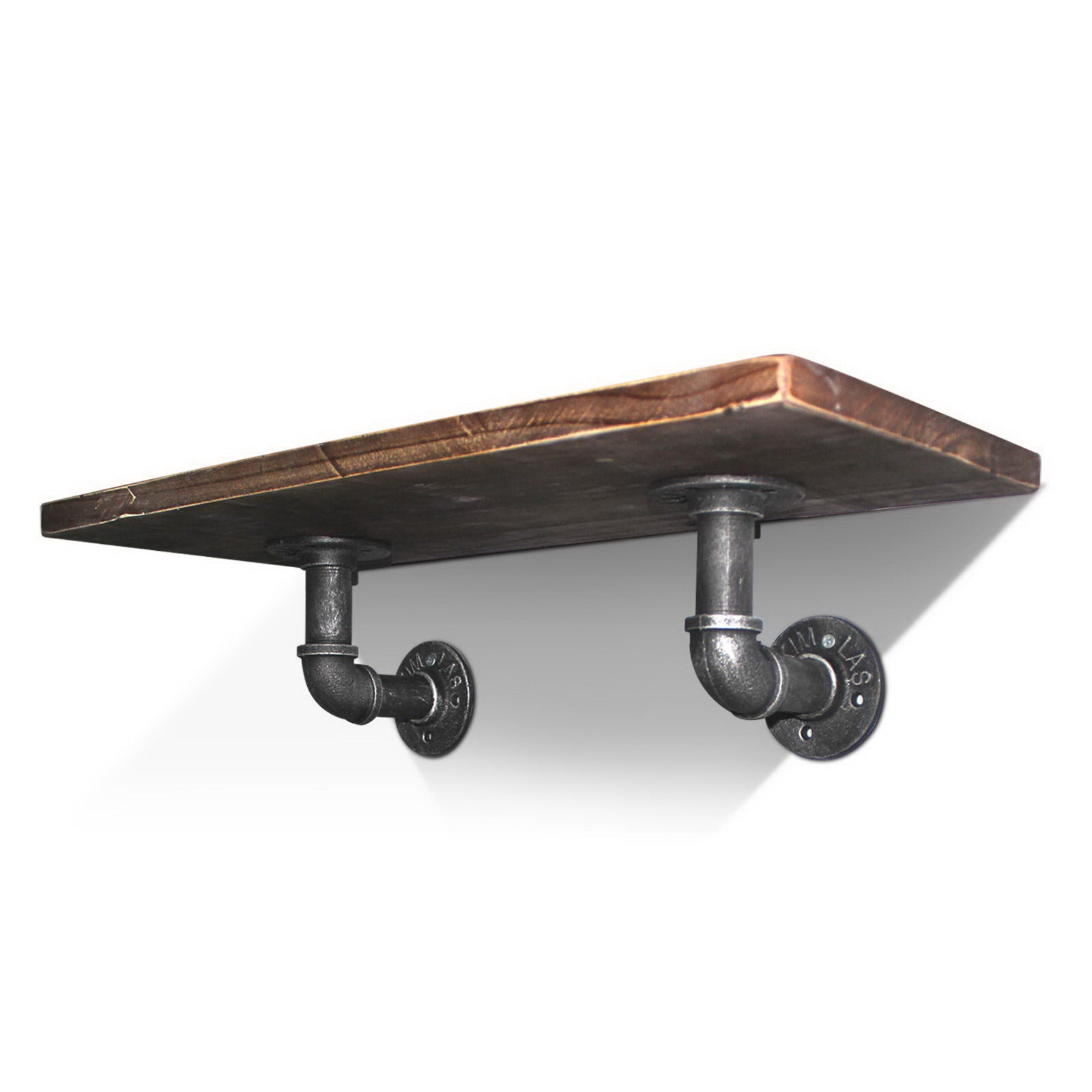 Industrial Series Metal Pipe Wall Shelves Bracket Set - Homecoze
