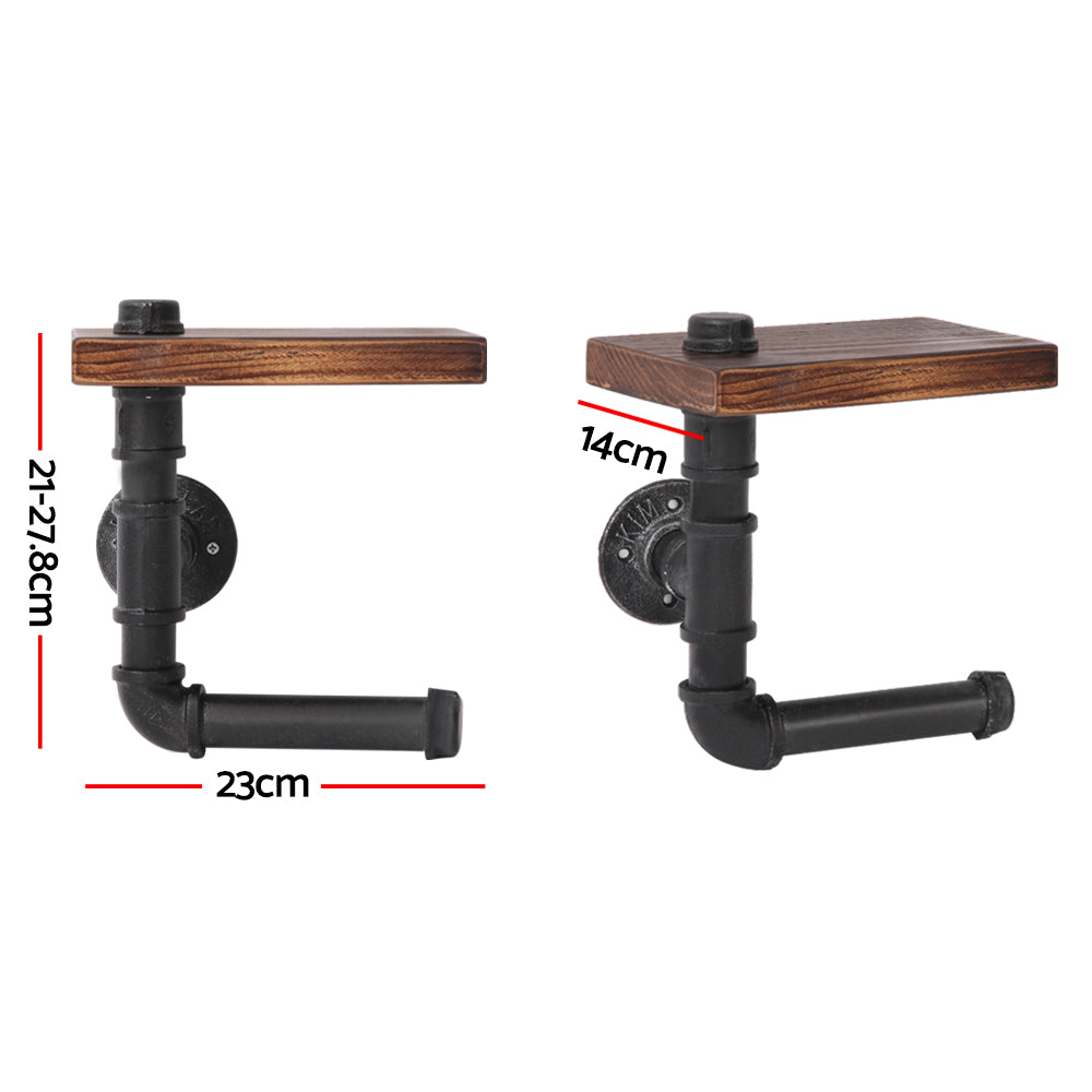 Industrial Series Toilet Paper Holder & Shelf Set - Homecoze