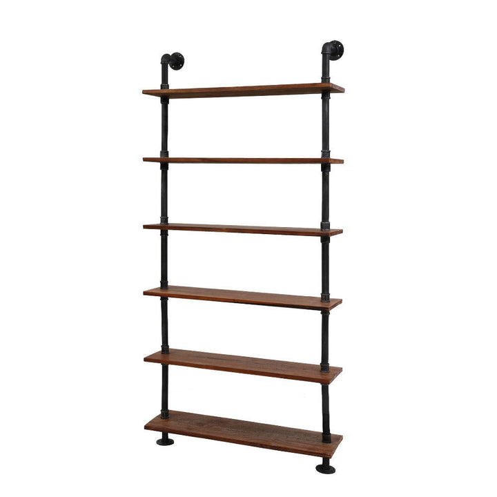 Industrial Series 6 Tier Large Metal Pipe Wall Shelf Set Homecoze