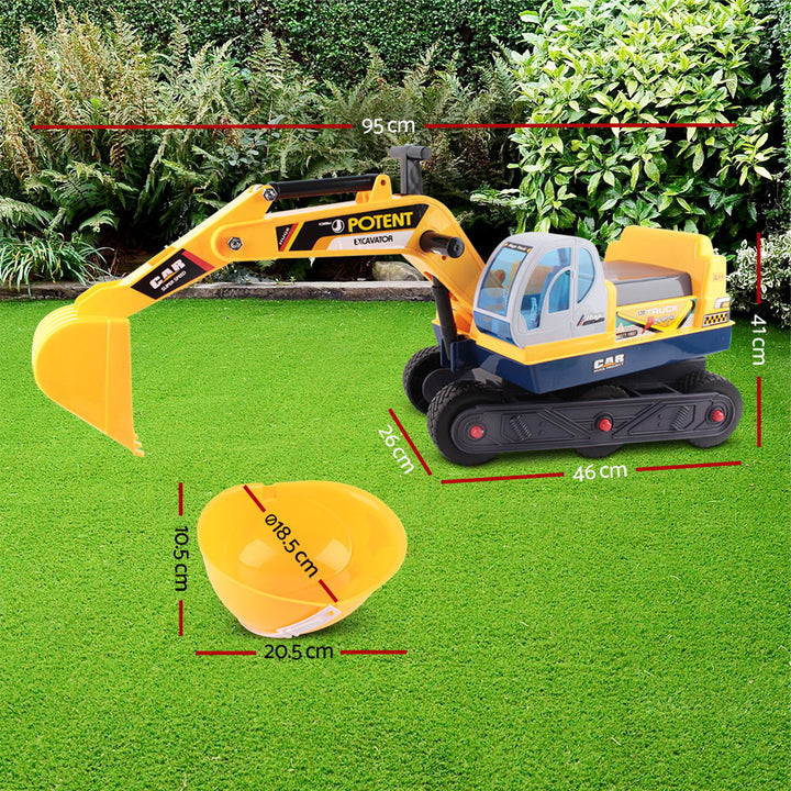 Kids Ride On Excavator - Yellow Homecoze