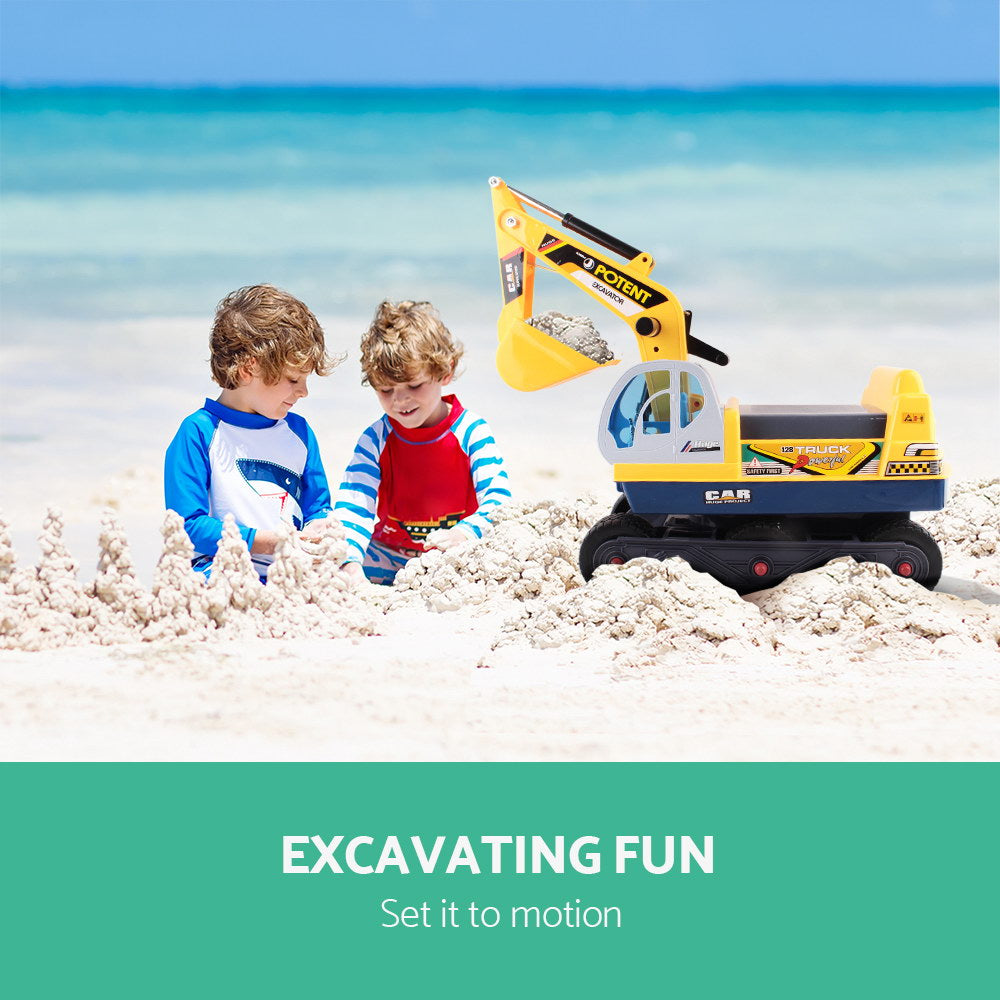 Kids Ride On Excavator - Yellow Homecoze