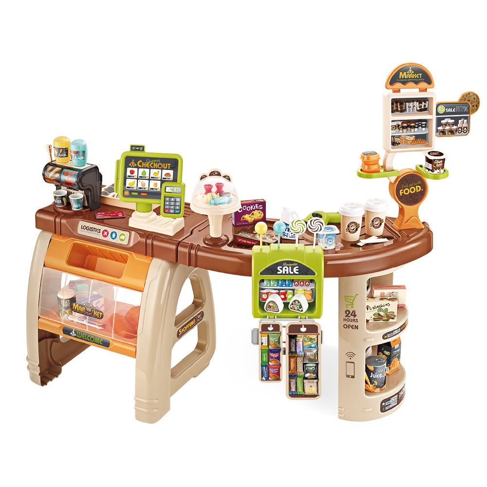 Kids Supermarket Pretend Role Play Grocery Shop 52 Accessories Toy Set Homecoze